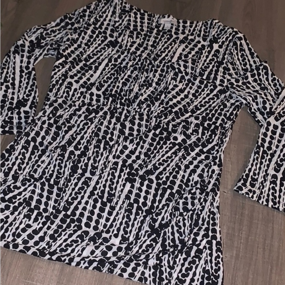 Ladies Amber Sun black white blouse size large